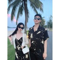 Đồ đôi đi biển nam nữ set áo sơ mi nam đầm maxi nữ hoạ tiết hàn quốc cho cặp đôi C184