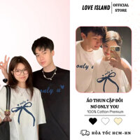 Đồ đôi nam nữ Nơ Only U ,Set đồ đôi nam nữ áo thun mặc cùng người yêu trái tim Nơ Only U form rộng có cổ tròn tay [A148]