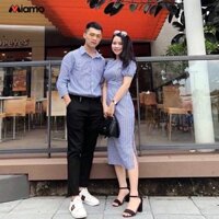 Đồ đôi nam nữ sọc, đồ cặp, couple mẫu mới thời trang Miamo TN214 (kèm ảnh thật)