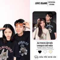 Đồ đôi nam nữ Unique chó mèo Set đồ đôi nam nữ áo thun mặc cùng người yêu trái tim form rộng có cổ tròn tay [A162]