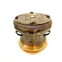 Đồ Đồng Thờ Cúng Phong Thủy MẶT TRỐNG ĐỒNG 25 CM NẶNG 3.8 kg  hàng tròn thúc tay  chất liệu bằng đồng 💯
