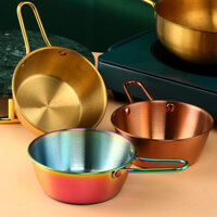 Đồ dùng ăn uống phong cách Hàn Quốc, bát inox 304, bát rượu gạo Hàn Quốc có tay cầm, bát gia vị vàng, bát chuẩn bị ngoài trời