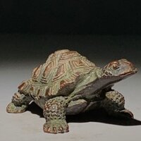 Đồ Dùng Cũ Tuổi Thọ Rùa Trà Thú Cưng Đồ Trang Trí Nhỏ Đồng Đỏ Cũ Bột Giấy Thị Trấn Nhà Rồng Rùa Đau Khổ Bột Giấy Bộ Sưu Tập Cổ 3.19.24