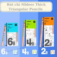 Đồ Dùng Học Tập Bút Chì Hình Tam Giác Của Mideer Thick Triangular Pencils, Hộp 6 Bút Chì 6B, 4B, 2B[TẶNG KÈM GỌT]