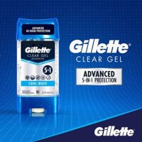 Đồ dùng nam Lăn khử mùi nam Gillette 5in 1 Advanced Clear Gel Antiperspirant Cool Wave 107g Mr.W