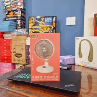 Đồ dùng văn phòng: Quạt để bàn phong cách cổ điển tiện lợi (Desktop USB Fan); pin sạc, Model DD 8031 DianDi Brand