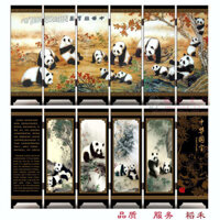 Đồ gỗ sơn mài màn nhỏ lớn hình gấu trúc bức tường lớn mận hoa lan tre hoa cúc phong cách Trung Quốc quà tặng doanh nghiệp ngoại giao in logo công ty