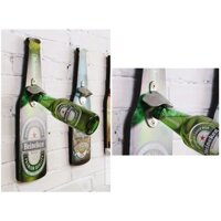 Đồ khui bia bằng gỗ treo tường, trang trí hình chai bia phong cách vintage cỡ đại