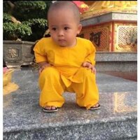 ĐỒ LAM CHO BÉ IU  Mẫu Bé Vạt Hò In Hoa Sen - Vàng Nghệ Trơn,A0 5 kí trở lại