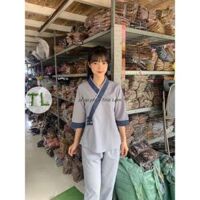 ĐỒ LAM ĐI CHÙA 3 Nút Kate Cao Cấp - Màu Lam,Size 32 - 5 - 65 kí