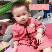 Đồ Lam Đi Chùa Cho Bé  Cổ Tàu Cho Bé  Đồ Bộ Bé  Quần Áo Bé - Hồng Đậm,Size A0- 5kí Trở Lại
