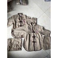 Đồ Lam Đi Chùa Cho Bé  Cổ Tàu Cho Bé  Đồ Bộ Bé  Quần Áo Bé - Đất,Size A1-10kí Trở Lại