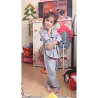 Đồ Lam Đi Chùa Cho Bé  Cổ Tàu Cho Bé  Đồ Bộ Bé  Quần Áo Bé - Lam,Size A1-10kí Trở Lại