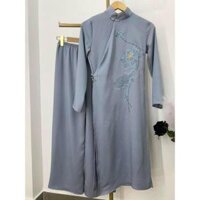 Đồ Lam Đi Chùa Combo Bộ Áo Tràng - Lam,S