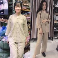 Đồ Lam Đi Chùa  La Hán  Đồ Bộ  Quần Áo Nam Nữ - Đất,Size A1- 10kí TrởLại