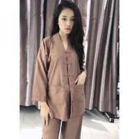 Đồ Lam Đi Chùa  La Hán  Đồ Bộ  Quần Áo Nam Nữ - Ca Cao,Size A1- 10kí TrởLại