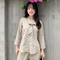 ĐỒ LAM ĐI CHÙA La Hán Nơ Nữ Vải Kate - Màu Đất,Size 28 - 3 - 55 kí