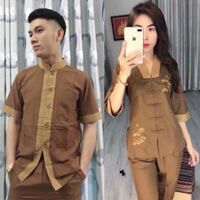 ĐỒ LAM ĐI CHÙA Lãnh Tụ Phối Nam, La Hán Phối Nữ  Mẫu Cặp S2 - Đồng Đất,Size 1 nữ 45 kí