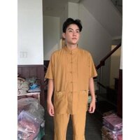 Đồ Lam Đi Chùa  Lãnh Tụ Thêu Túi  Đồ Bộ Nam  Quần Áo Nam - Bò Lợt,Size 3- 62kí Trở Lại