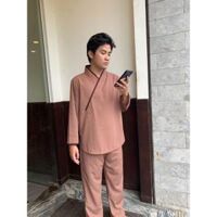 ĐỒ LAM ĐI CHÙA Mẫu Chui Đầu Nam Vải Kate Mịn - Màu Nâu,Size 3 67 kí trở lại