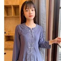 ĐỒ LAM ĐI CHÙA Mẫu Lắc Khóa Vải Thun Lạnh - Xanh Xám,S 47 kí Trở Lại