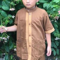 Đồ Lam Đi Chùa  Mẫu Lãnh Tụ Cho Bé iu  Quần Áo Bé  Đồ Bộ Trai Gái - Đồng,Size A0- 6kí TrởLại