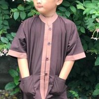 Đồ Lam Đi Chùa  Mẫu Lãnh Tụ Cho Bé iu  Quần Áo Bé  Đồ Bộ Trai Gái - Nâu,Size A1- 10kí TrởLại