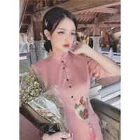 ĐỒ LAM ĐI CHÙA Mẫu Lụa Cao Cấp 3 Cúc Hoa - Dây May Mắn Hồng,M 52 kí trở lại