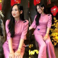 Đồ Lam Đi Chùa Sẫm Lụa Cao Cấp Bươm Bướm  Đồ Bộ Nữ Quần Áo - Hồng,Size S- 50kí Trở Lại