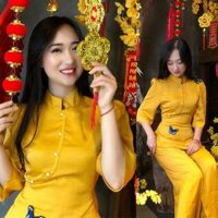 Đồ Lam Đi Chùa Sẫm Lụa Cao Cấp Bươm Bướm  Đồ Bộ Nữ Quần Áo - Vàng,Size S- 50kí Trở Lại