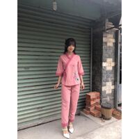 Đồ Lam Đi Chùa  Sen Phối kate - Hồng Nhạt,M 50  kí trở lại