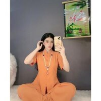 Đồ Lam Đi Chùa  Tàu Chơn Vải Phi Yến - Cam,S 47 kí trở lại