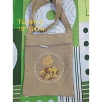 ĐỒ LAM ĐI CHÙA TÚI ĐEO ĐI CHÙA - Màu Đất,Lớn 18cm