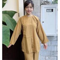 Đồ Lam Đi Chùa  Vạt Hò  Đồ Bộ - Bò Lợt Nút Bấm,Size 5- 74kí Trở Lại