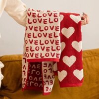 Đỏ Lễ Hội Trái Tim Tình Yêu Yêu Cặp Đôi Khăn Cotton Nguyên Chất Cưới Hậu Môn Mềm Mại Hộ Gia Đình Rửa Mặt Tắm Khăn Mặt Lớp a 3.17