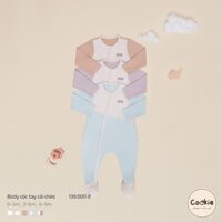 Đồ Liền Tất Cookie ,Sleepsuit Dài Tay Cài Chéo Liền Tất Cho Bé Sơ Sinh Size Từ 0 Đến 12 Tháng