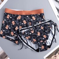 Đồ lót cặp đôi Gấu hoạt hình dễ thương Nơ buộc dây gợi cảm