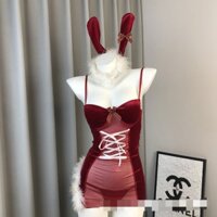 Đồ Lót Gợi Cảm Có Miếng Lót Ngực Giáng Sinh Đồng Phục Phù Hợp Với Gợi Cảm Lưng Nhung Nhìn Xuyên Qua Gạc Sling Bán Buôn