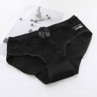 Đồ lót nữ màu đen phong cách Nhật Bản 2 ren + 3 cotton, quần lót cotton, bán buôn đồ lót nữ