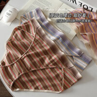 Đồ lót nữ sọc phong cách thể thao sáng tạo mới, kích thước lớn, có xẻ cao, đáy cotton, quần lót nữ 140kg