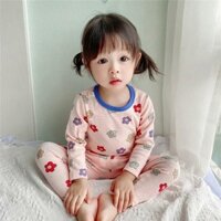 Đồ mặc nhà trẻ em De Rong, bộ đồ ngủ mới cho bé gái, đồ lót giữ nhiệt De Rong, quần áo mùa thu, bộ quần cho bé gái