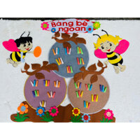 Đồ mầm non bảng bé ngoan chất mẹt cói trang trí mầm non cho bé