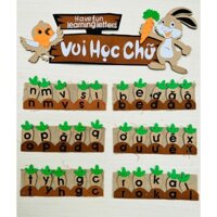 Đồ mầm non - Bảng chữ cái chất vải đay hình thỏ cho bé đồ dùng mầm non