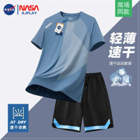 đồ mùa hè áo hydrogen Bộ trang phục thể thao thường ngày đồng thương hiệu NASA bộ đồ hai chiếc thể dục chạy bộ kiểu mới mùa hè loại mỏng lụa băng khô nhanh cho nam