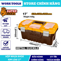ĐỒ NGHỀ INGCO Hộp nhựa đựng công cụ 17" (khóa kim loại) PBX1702(Cam kết Chính Hãng 100%)