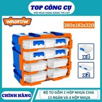 ĐỒ NGHỀ WADFOW Bộ tủ gồm 2 hộp nhựa chia 13 ngăn và 4 hộp nhựa chia 6 ngăn đựng linh kiện WTB8346