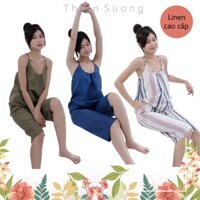 Đồ ngủ 2 dây quần lửng đồ bộ mặc nhà MẶC 3 KIỂU ✨FREESHIP✨sử dụng chất liệu LINEN CAO CẤP vừa lịch sự vừa sang trọng