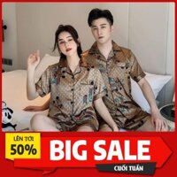 đồ ngủ Cặp đôi pyjama nữ mùa hè băng lụa ngắn tay phần mỏng 2021 mới nam xuân nội thất mặc nhà Bộ quần áo *