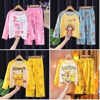 Đồ ngủ cổ tròn dài tay cho trẻ em Đồ ngủ gấu Polyester thời trang cho bé trai hoặc bé gái trong 3 - 4 tuổi