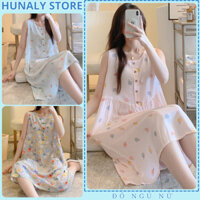 Đồ ngủ đầm váy nữ mặc nhà lanh lụa tole pijama freeszie mềm mát nhiều họa tiết bigsize bộ bầu đáng yêu mùa hè 1705 L-12